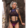 Vibes Stardust Halter Top & Suspender Bottoms Black S/M