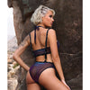 Vibes Stardust Halter Top & Suspender Bottoms Black S/M