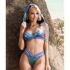 Vibes Plur Bralette w/Removable Hood & Panty Iridescent L/XL