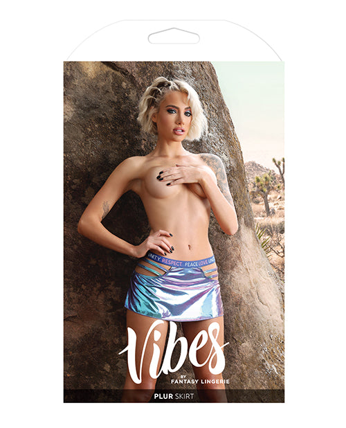 Vibes Plur Skater Skirt Iridescent SM