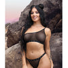Vibes Bad Bitch One Shoulder Bling Bralette & Panty Black L/XL