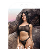 Vibes Bad Bitch One Shoulder Bling Bralette & Panty Black S/M