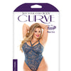 Curve Adriana Caged Lace Teddy - Blue