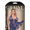 Curve Livie Lace Chemise & G-String - Navy