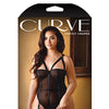 Curve Pamela Caged Teddy w/Detachable Garters - Black