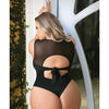 Curve Raven High Neck Bodysuit w/Snap Crotch - Black