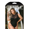 Curve Raven High Neck Bodysuit w/Snap Crotch - Black