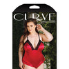 Curve Cleo Skirted Teddy w/Snap Crotch - Red