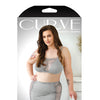 Curve Layne Lace & Microfiber Bralette w/Garter Skirt & G-String Gray 1X/2X