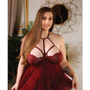 Curve Andi Caged Halter Babydoll w/Panty Garnet 3X/4X