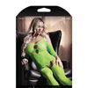 Sheer Fantasy Stargazing Cold Shoulder Bodystocking Neon Green