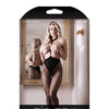 Sheer Fantasy Choker Harness Stockings w/Open Crotchless Black O/S