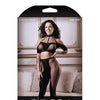 Sheer Fantasy Missing You Opaque & Net Off Should Top w/Leggings Black O/S