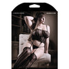 Sheer Fantasy Black Magic Cami Top with Attached Stockings Black QN