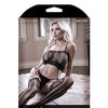 Sheer Fantasy Black Magic Cami Top with Attached Stockings Black O/S