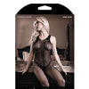 Sheer Fantasy Fishnet Bodystocking w/Criss Cross Back Detail Black O/S
