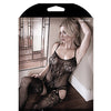 Sheer Fantasy Nightshade Gartered Teddy Bodystocking w/Open Panel Panty Black