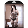 Sheer Fantasy Treasure w/in Strappy Halter Dress w/Attached Footless Stockings Black QN