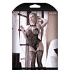 Sheer Fantasy Treasure w/in Strappy Halter Dress w/Attached Footless Stockings Black O/S