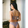 Tease Reese Butterfly Embroidered Mesh Bustier & Panty - Periwinkle