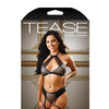 Tease Logan Metallic Lace Halter Top w/Gartered Panty Black S/M