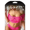 Vixen Hypnotized Lace Crop & Panty Ultra - Pink