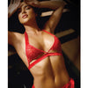 Vixen Cutout Lace Bra & Side Tie Panty - Red