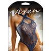 Vixen All I Ever Wanted Strappy Stretch Lace Teddy Navy XL