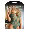 Vixen Green w/Envy Strappy Stretch Lace Teddy - Evergreen