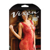 Vixen Cross My Heart Lace Dress w/Front Criss Cross - Red