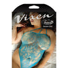 Vixen One Shoulder Stretch Lace Teddy Blue QN