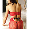 Vixen High Neck Halter Net Top & Tie Back Skirt Red L/XL