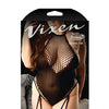 Vixen Text Me Back Halter Tie Teddy w/Attached Leg Garters Black QN