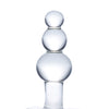 Glas 4" Beaded Glass Butt Plug w/Tapered Base - Clear