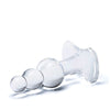 Glas 4" Beaded Glass Butt Plug w/Tapered Base - Clear