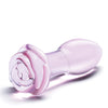 Glas 5" Rosebud Glass Butt Plug - Pink