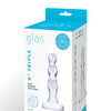 Glas Triple Play Beaded Butt Plug - Clear