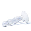 Glas Triple Play Beaded Butt Plug - Clear
