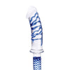Glas 11" Realistic Double Ended Glass Dildo w/Handle - Blue