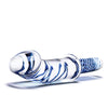 Glas 11" Realistic Double Ended Glass Dildo w/Handle - Blue