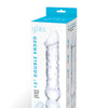 Glas 12" Double Ended Glass Dildo w/Anal Beads - Clear
