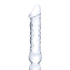 Glas 12" Double Ended Glass Dildo w/Anal Beads - Clear