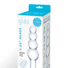 Glas 7.25" Glass Beaded Butt Plug - Clear