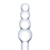 Glas 7.25" Glass Beaded Butt Plug - Clear