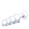 Glas 7.25" Glass Beaded Butt Plug - Clear