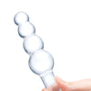 Glas 7.25" Glass Beaded Butt Plug - Clear