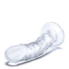 Glas 7" Realistic Curved Glass Dildo w/Veins - Clear