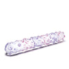 Glas 9" Purple Rose Nubby Glass Dildo - Purple/Pink