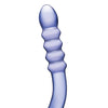 Glas Purple Rain Ribbed Glass Dildo
