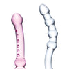 Glas 2 Pc Double Pleasure Glass Dildo Set